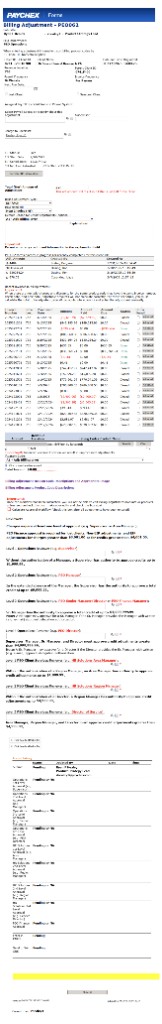 Legacy billing adjustment form — a dense single-page form.